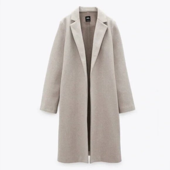 Zara Jackets & Blazers - Zara Tan Blend Long Overcoat Women's Size Large